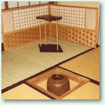 菱竹笛棚・炉・風炉先屏風